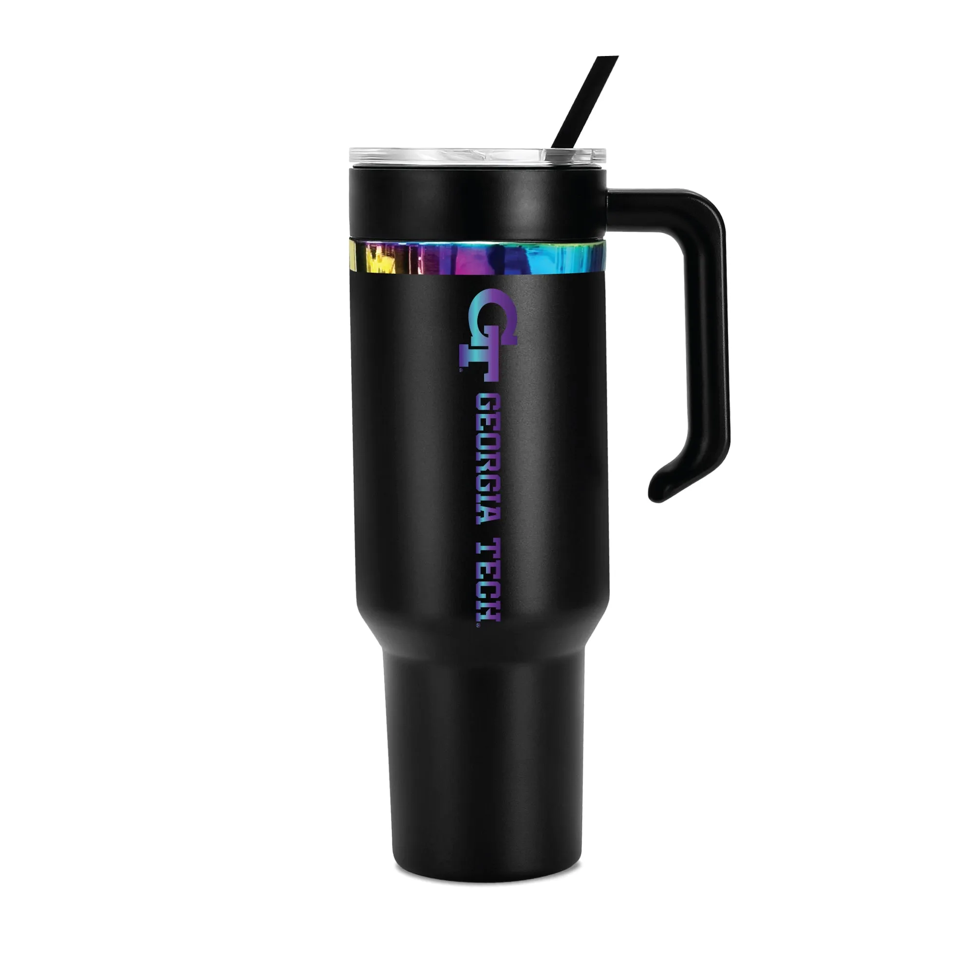 48oz Georgia Tech Yellow Jackets Iridescent Anodized Black Tumbler