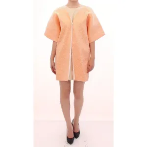 Andrea Incontri Chic Pink Silk-Blend Short Sleeve Coat