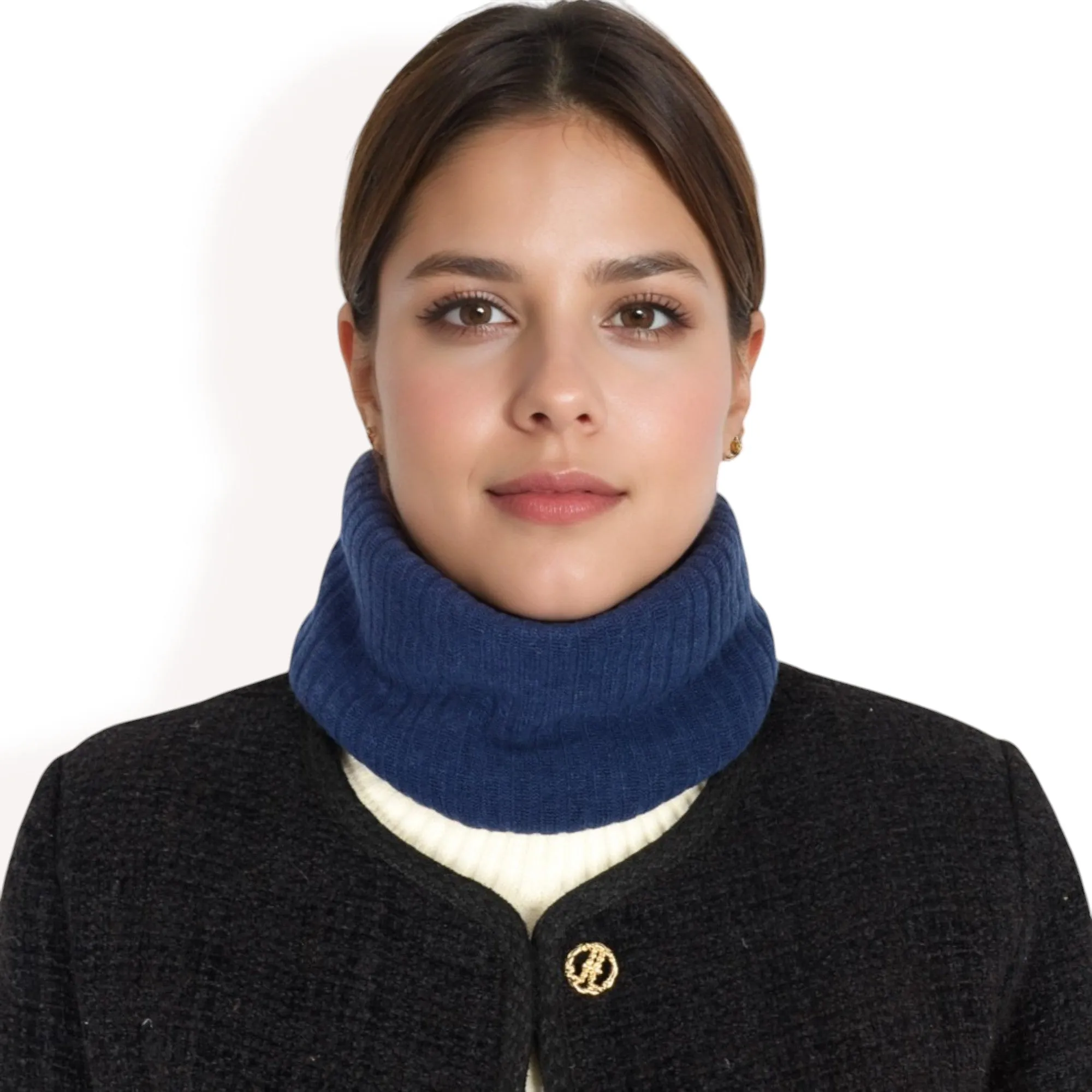 Anna-Kaci Women's Ribbed Knit Neck Warmer with Fleece Lining for Winter Warmth and Comfort