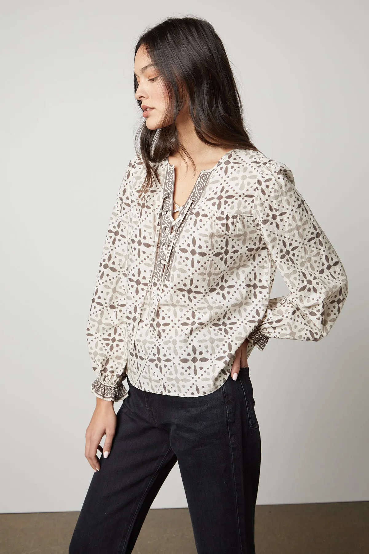 AUDETTE PRINTED BOHO TOP