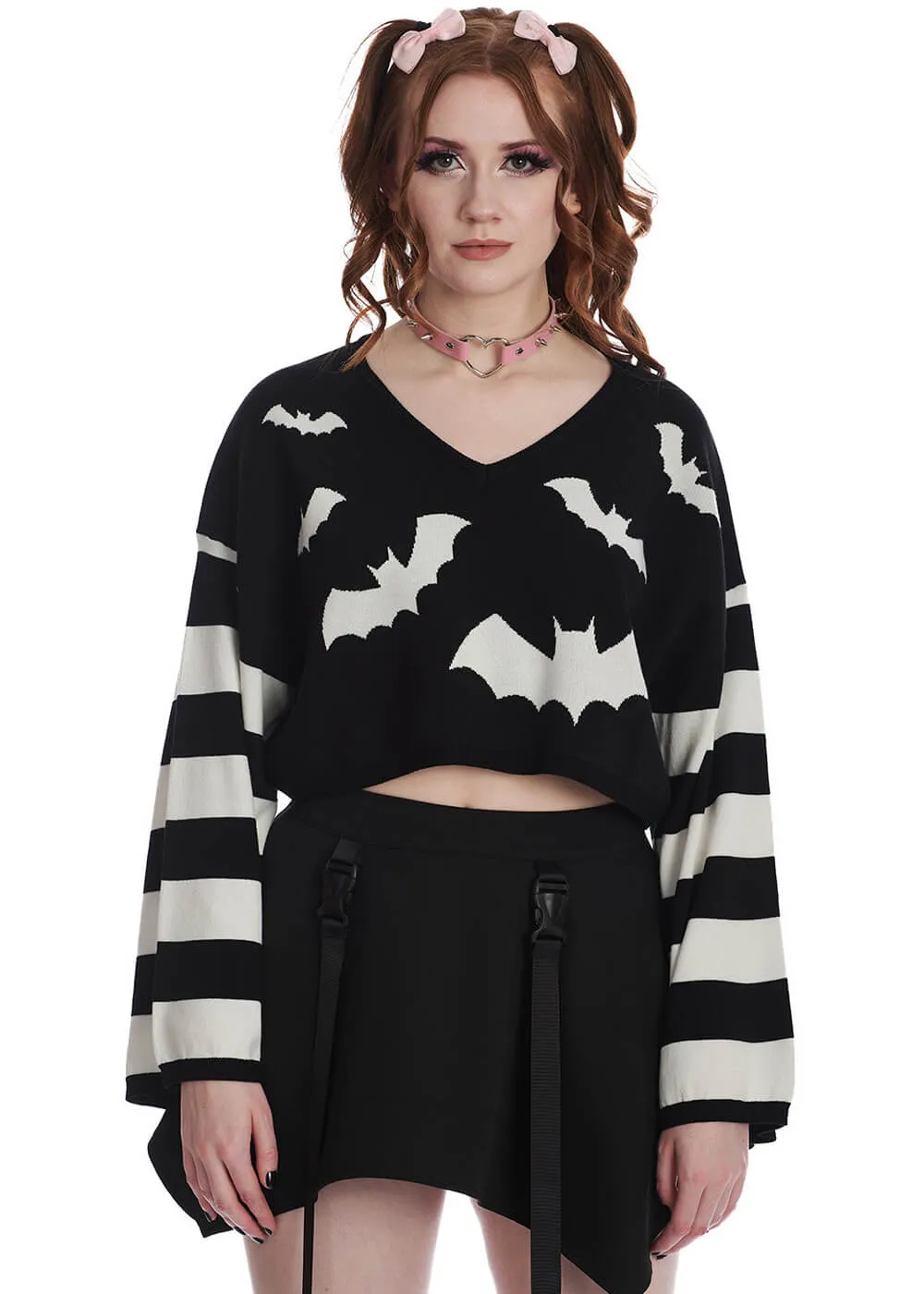 Banned Annabelle Bat Jumper Black Offwhite