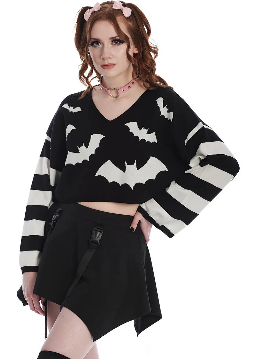 Banned Annabelle Bat Jumper Black Offwhite