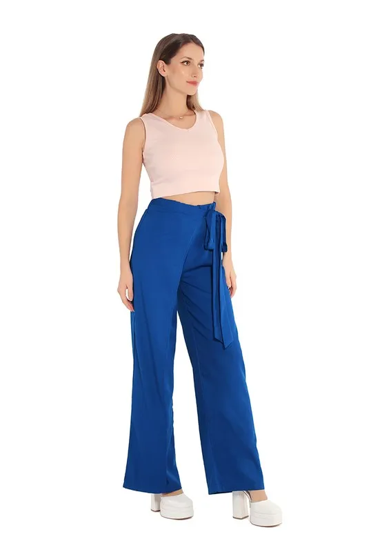 Belted Tie Wide Leg Pants