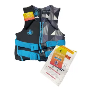 Body Glove Youth PFD Coast Guard Approved Life Jacket, Black/Blue (55-88lbs)