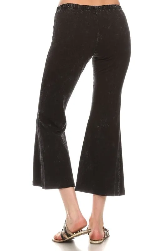 Chatoyant Mineral Wash Crop Flare Soft Pants - E5