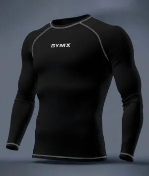 Compression GymX Full Sleeve Tee: Black - Sale