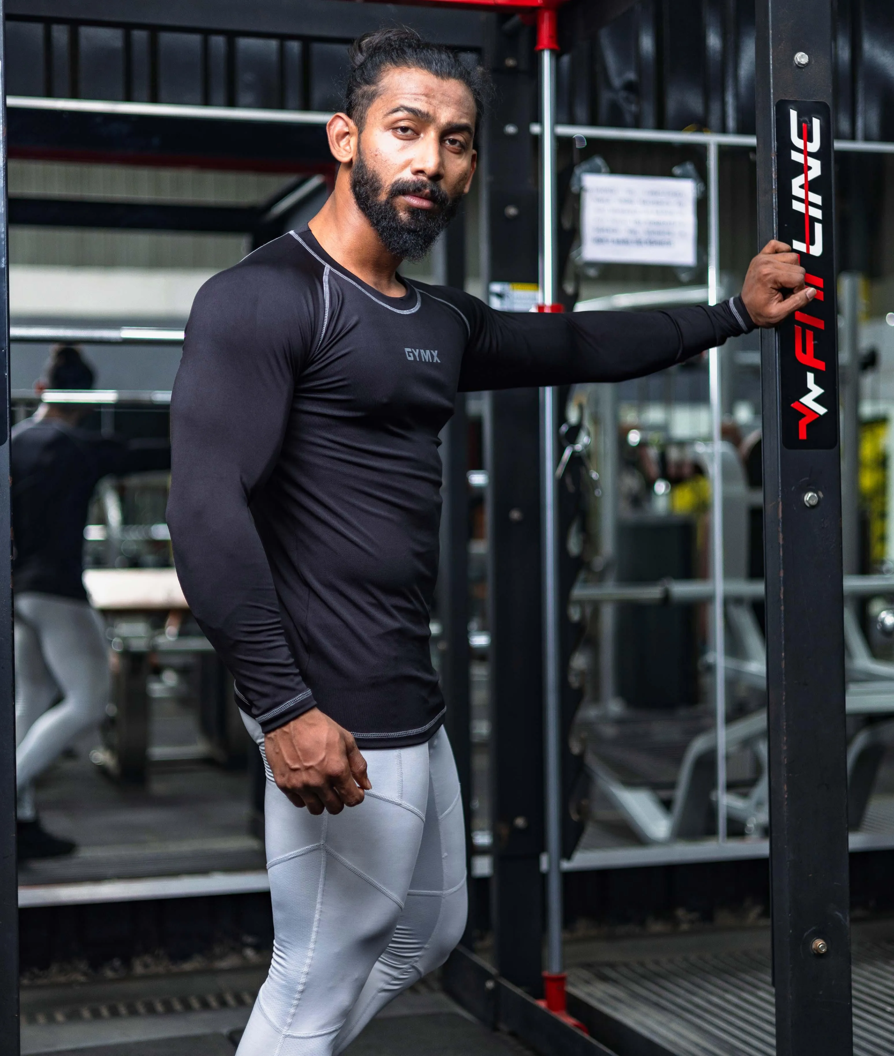 Compression GymX Full Sleeve Tee: Black - Sale