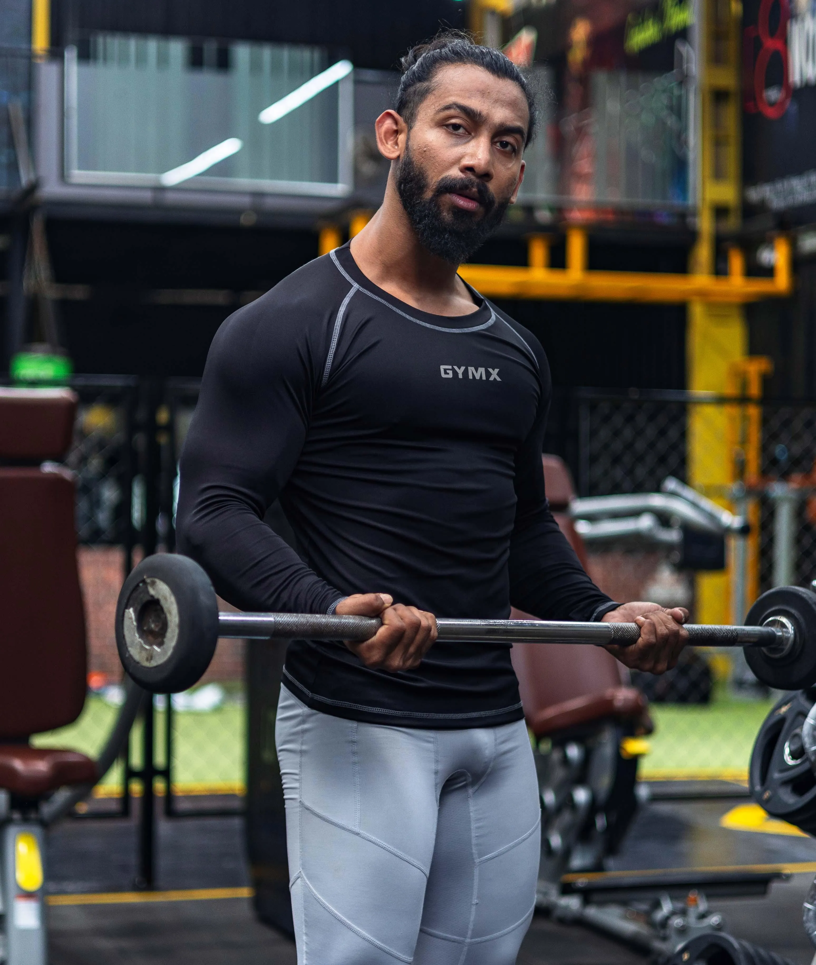 Compression GymX Full Sleeve Tee: Black - Sale