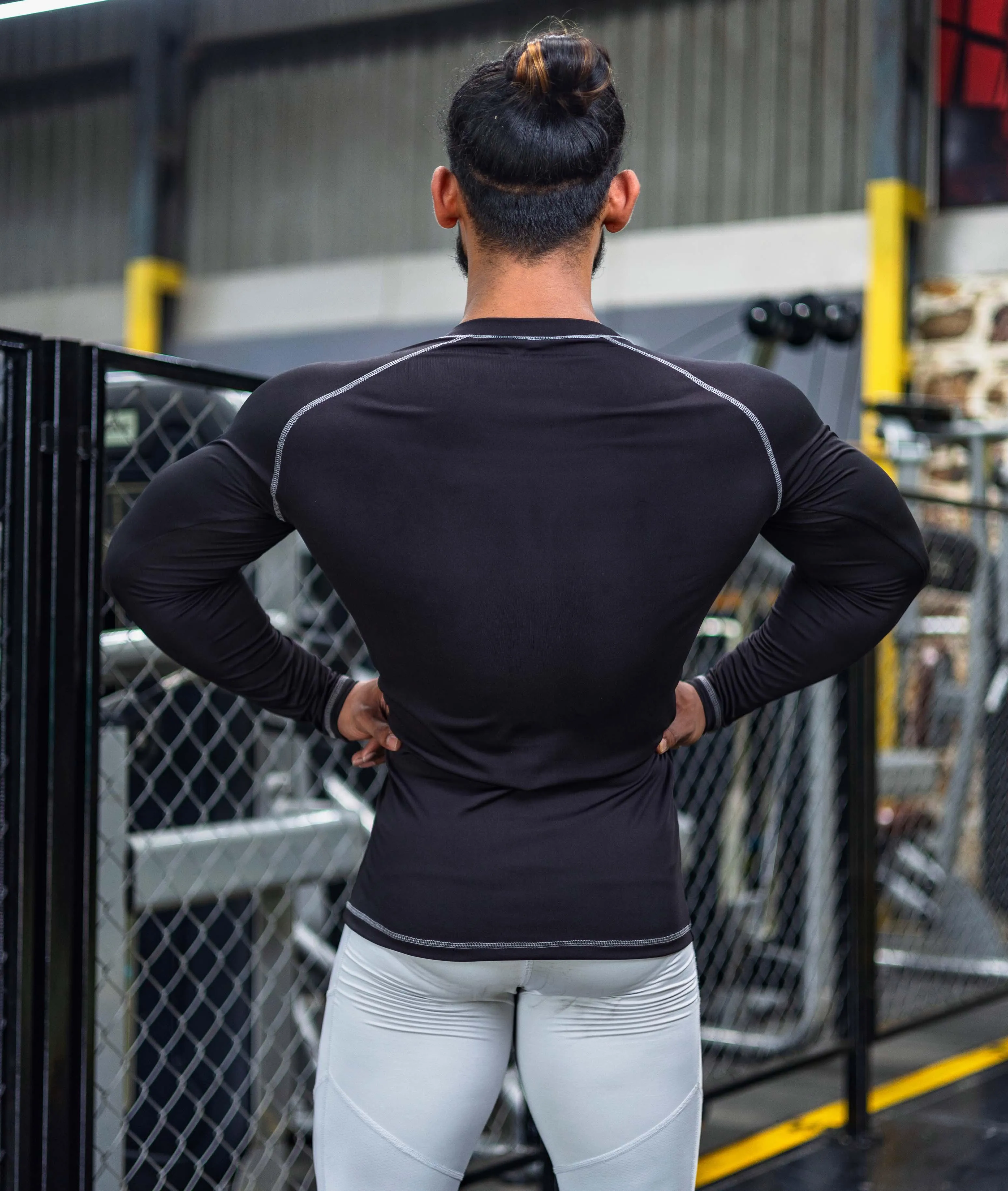 Compression GymX Full Sleeve Tee: Black - Sale