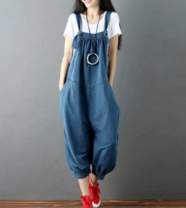 Denim Loose Casual Summer Denim Overall Loose Women Jumpsuits CNHK07253