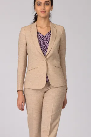 Desert Sand Notch Lapel Lightweight Blazer with Trousers