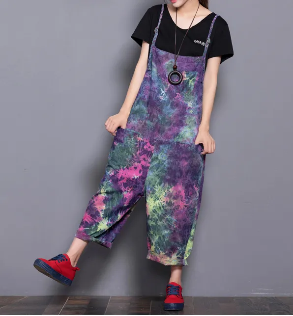 Floral Loose Denim Casual Spring Denim Overall Women Jumpsuits 19