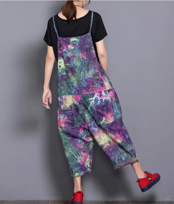 Floral Loose Denim Casual Spring Denim Overall Women Jumpsuits 19