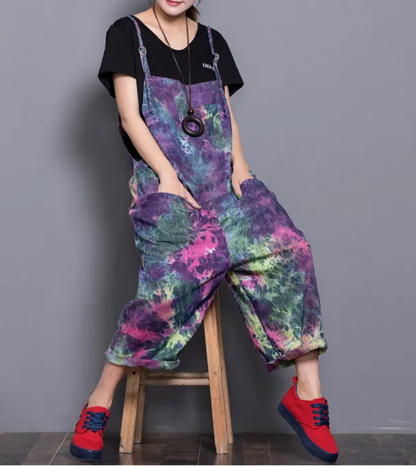 Floral Loose Denim Casual Spring Denim Overall Women Jumpsuits 19