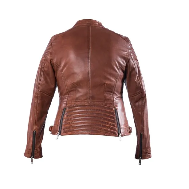 HELSTONS STAR LEATHER WOMENS MOTORCYCLE JACKET - SOFT CAMEL (LAST ONE)