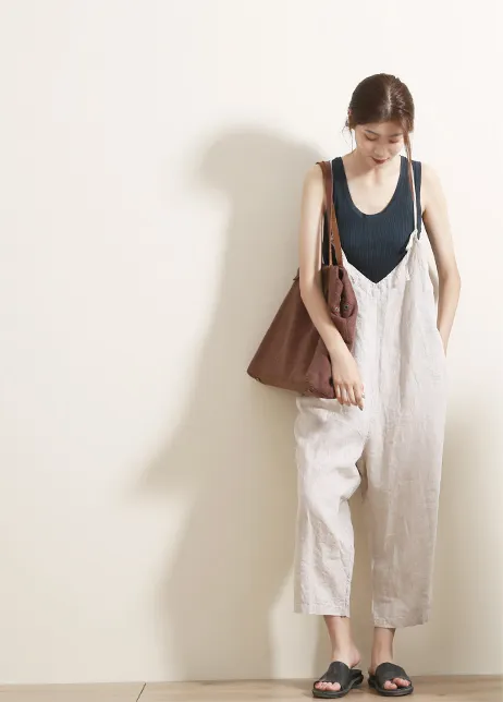 Linen Summer Autumn Women Casual Pants with Pockets GJ2004301