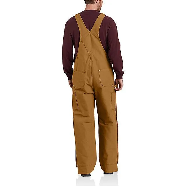 Loose Fit Firm Duck Insulated Bib Overall - 2 Warmer Rating - Black