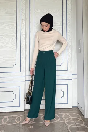 Lowee Pants - Emerald - Celana Panjang Kantor Polos Wanita BT0270250