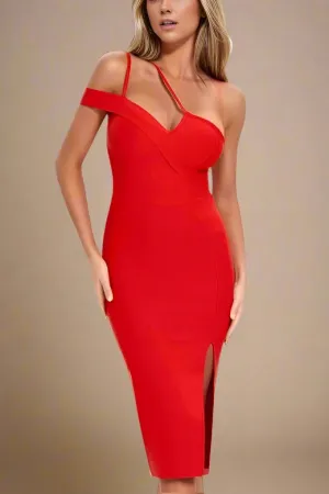 Luna Bodycon Dress - Lipstick Red