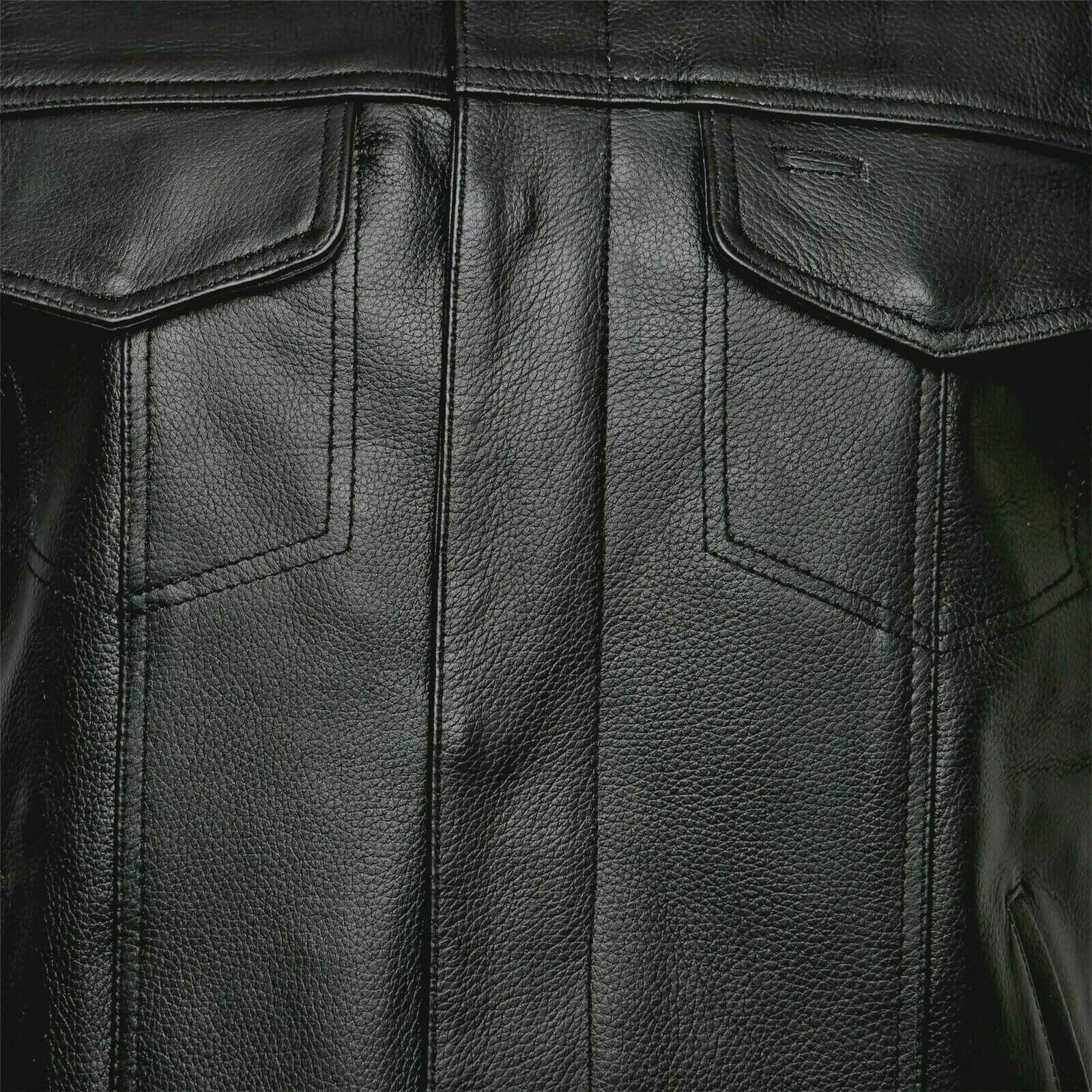 Mens Real Leather Waistcoat Plus Size SOA Motorcycle Biker Cut off Vest