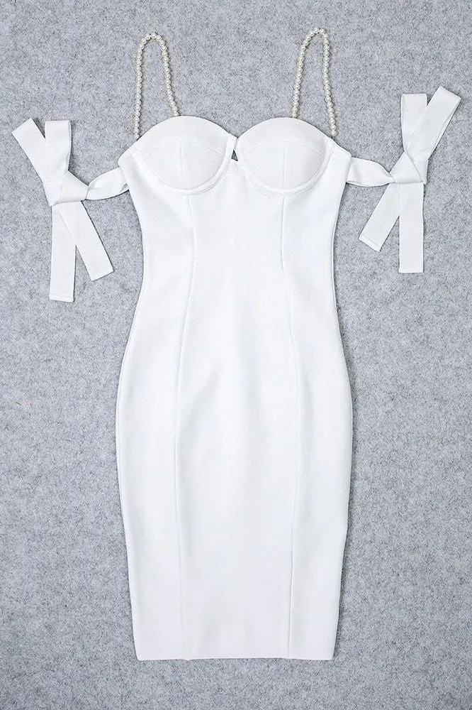 Mia Bandage Dress - Pearl White