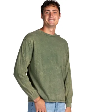 Mineral Wash Long Sleeve Tees - Kale