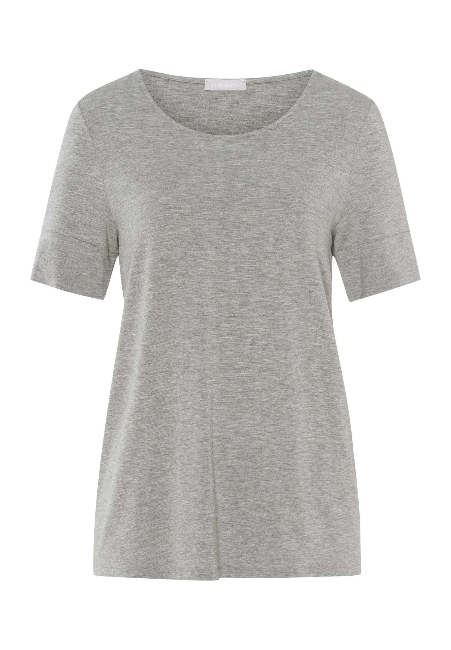 Natural Elegance Flowy Round Neck Top | Grey Melange 74902-958