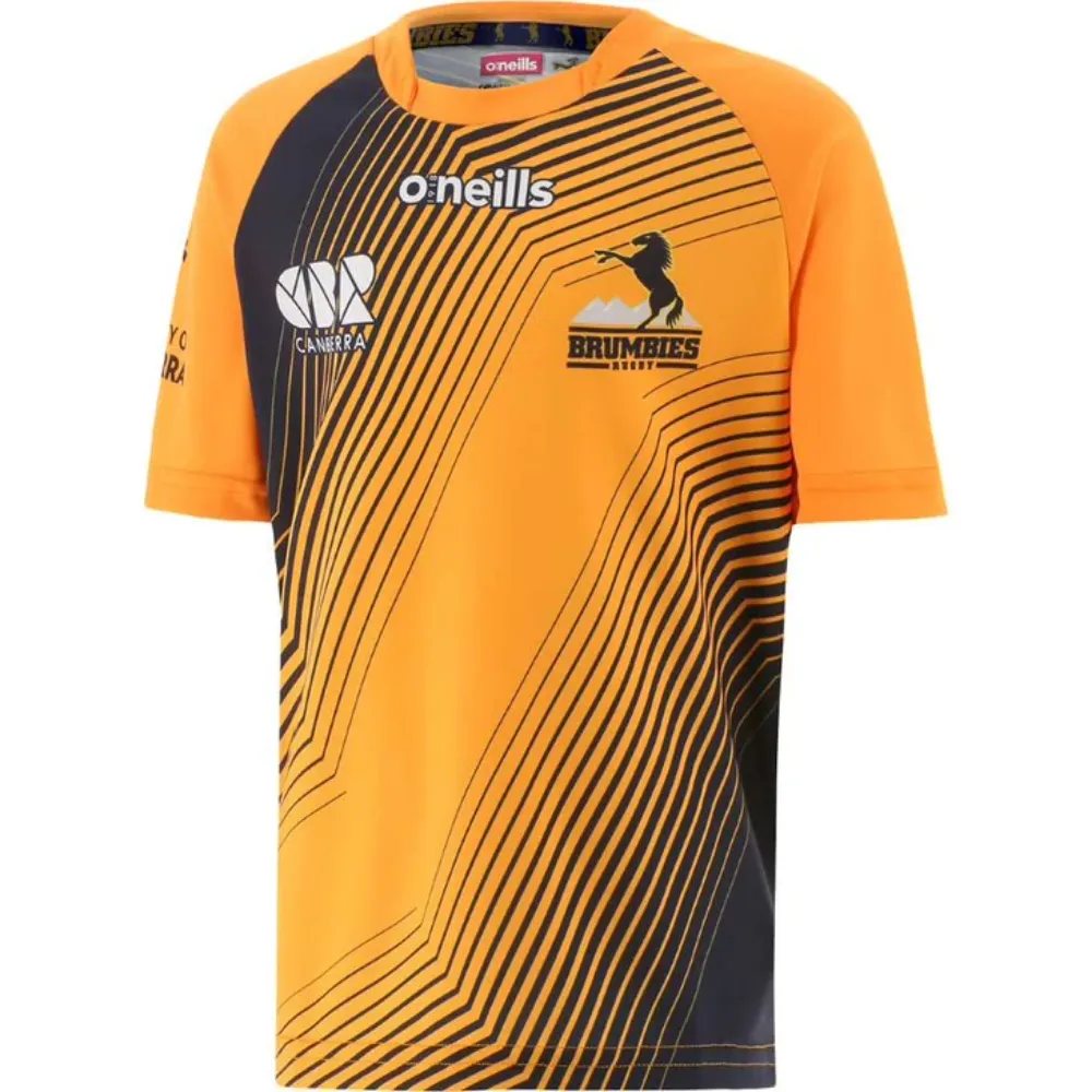 ONeills Brumbies Kids 2022 Training Tee - Orange/Marine