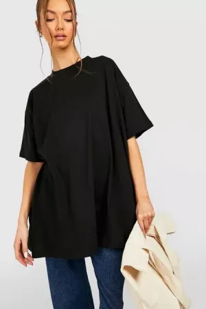 OVERSIZED CREW NECK BASIC TSHIRT-BLACK