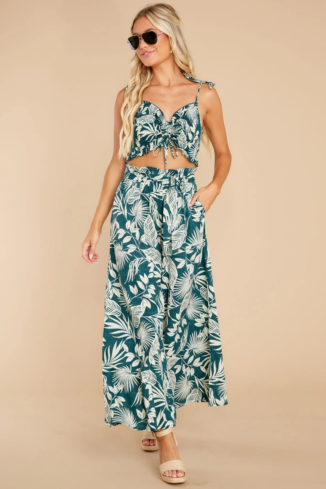 Places We'll Go Evergreen Print Pants