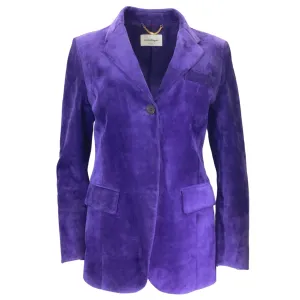 Salvatore Ferragamo Purple Suede Calfskin Blazer