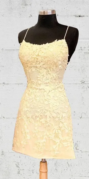 Short Yellow Prom Dress Yellow Homecoming Dresses