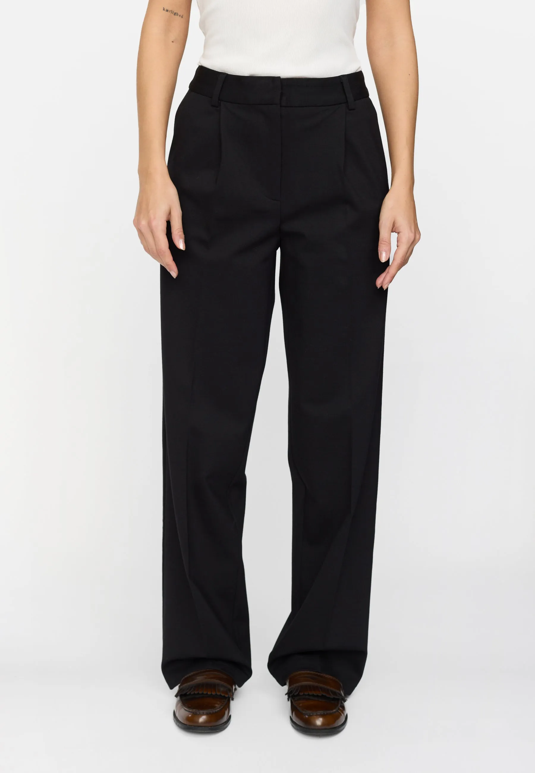 SRHuma Vilja midwaist loose pant - Black