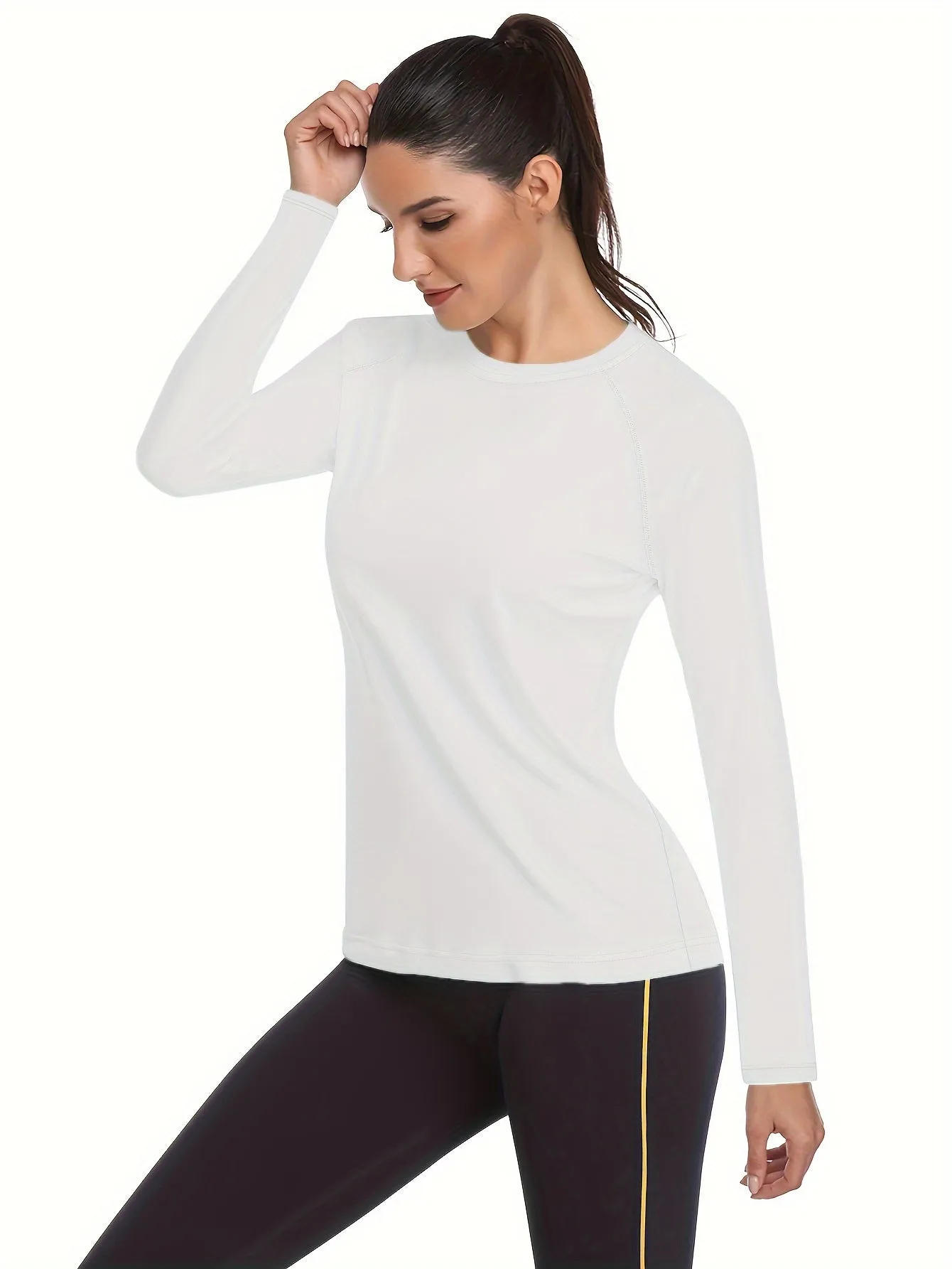 Stylish Women's Long Sleeve Outdoor Performance T-Shirt - T-Shirts - Moisture-Wicking, Quick-Drying, Breathable, Activewear for Running, Fitness, and Athletic Activities - Soft, Comfortable, and Relaxed Fit for Everyday Wear