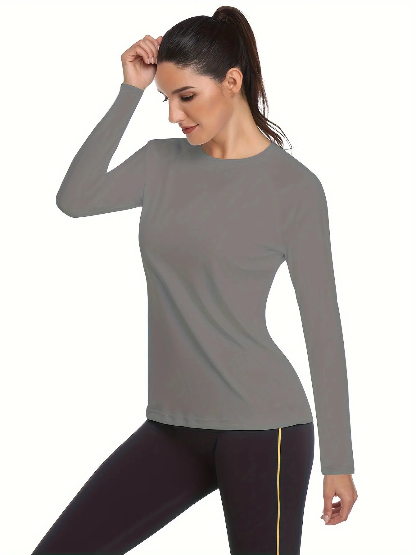 Stylish Women's Long Sleeve Outdoor Performance T-Shirt - T-Shirts - Moisture-Wicking, Quick-Drying, Breathable, Activewear for Running, Fitness, and Athletic Activities - Soft, Comfortable, and Relaxed Fit for Everyday Wear