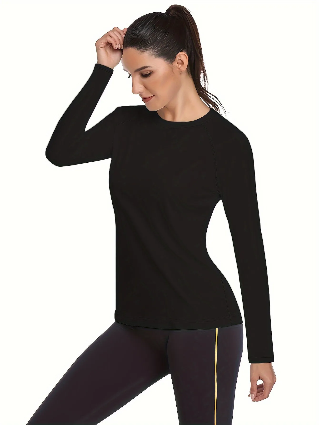 Stylish Women's Long Sleeve Outdoor Performance T-Shirt - T-Shirts - Moisture-Wicking, Quick-Drying, Breathable, Activewear for Running, Fitness, and Athletic Activities - Soft, Comfortable, and Relaxed Fit for Everyday Wear