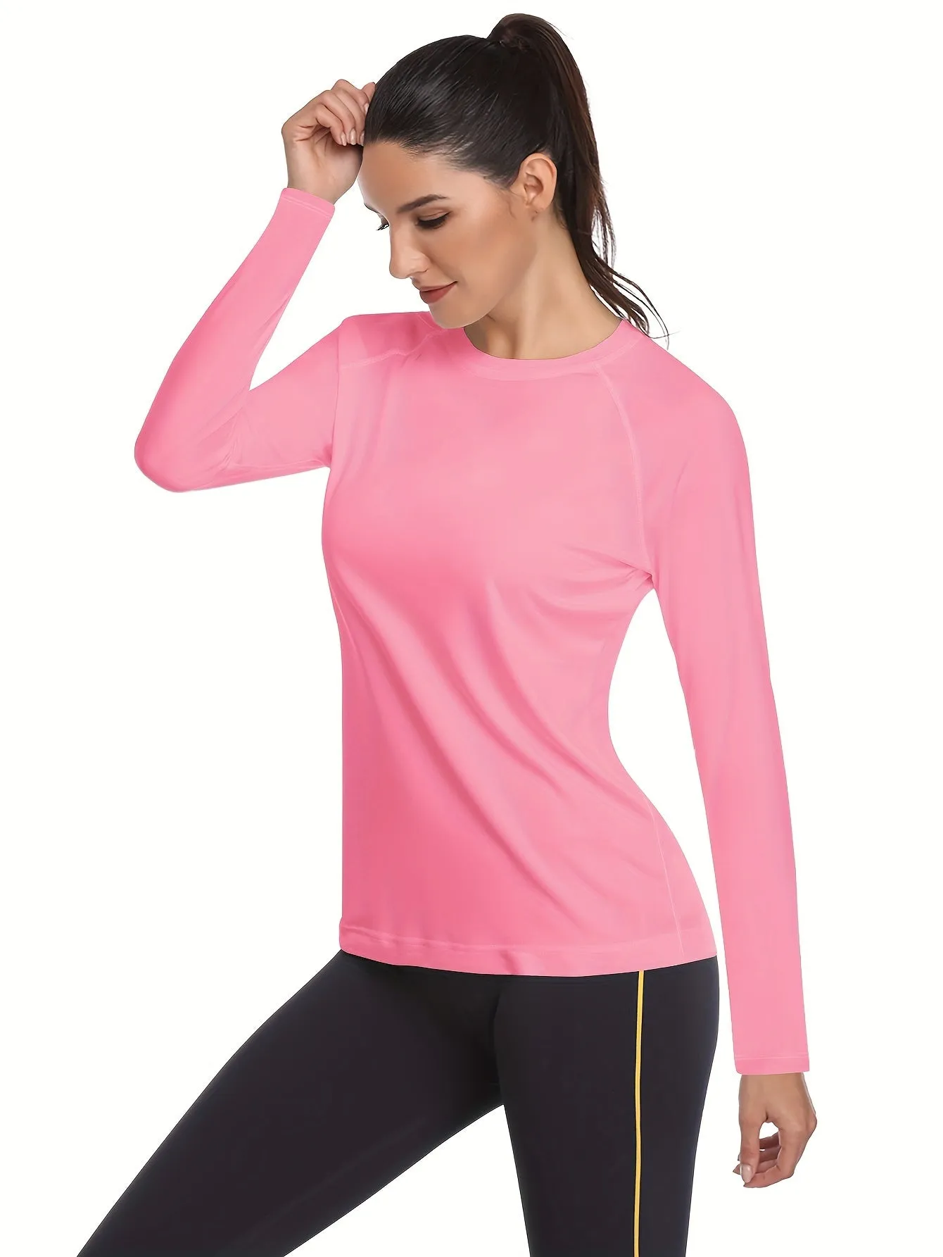 Stylish Women's Long Sleeve Outdoor Performance T-Shirt - T-Shirts - Moisture-Wicking, Quick-Drying, Breathable, Activewear for Running, Fitness, and Athletic Activities - Soft, Comfortable, and Relaxed Fit for Everyday Wear