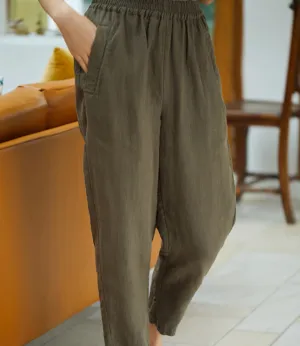 Summer Women Casual Pants Elastic Waist SJ05131