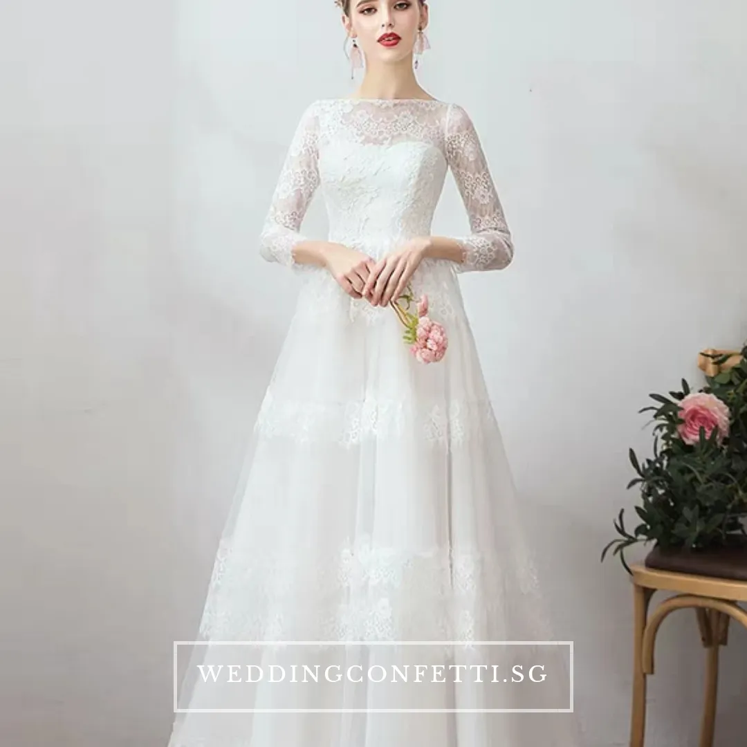 The Caitlyn Wedding Bridal Bohemian White Long Sleeves Gown