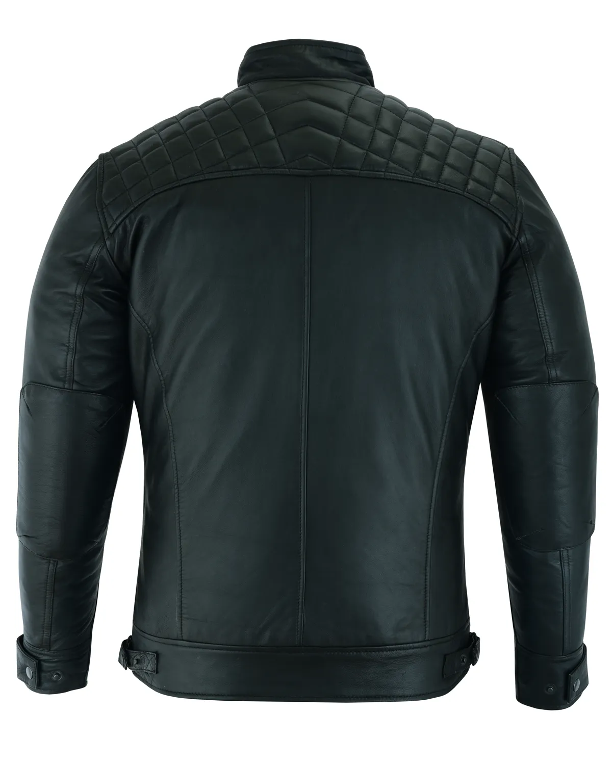 VL550B Vance Leathers' Men's Cafe Racer Gatsby Black Waxed Lambskin Motorcycle Leather Jacket