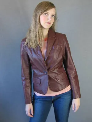 Women's 70s Jacket Cropped Leather Vintage Curvy Blazer Medium Wilsons VFG