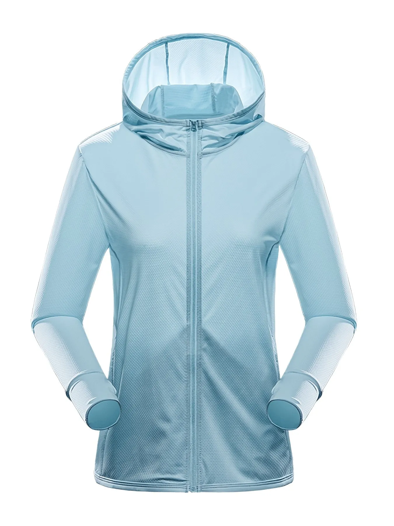 Womens Hooded Lightweight Jacket - Full Zip, Long Sleeve Sports Shirt - Breathable, Quick-Dry for Running, Cycling, Fishing Adventures