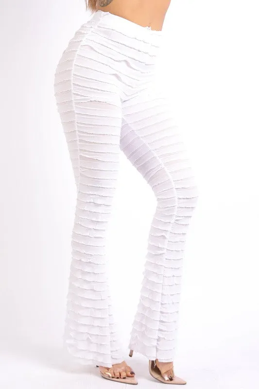 Women's Ruffle textured leggings