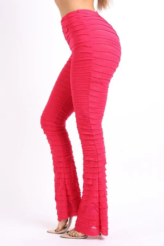 Women's Ruffle textured leggings