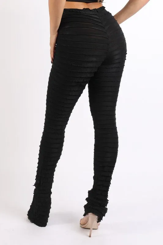 Women's Ruffle textured leggings