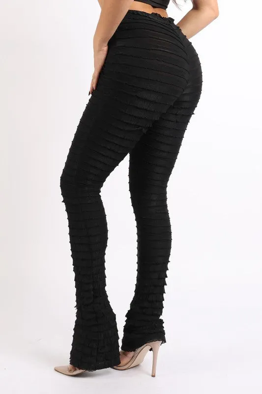 Women's Ruffle textured leggings