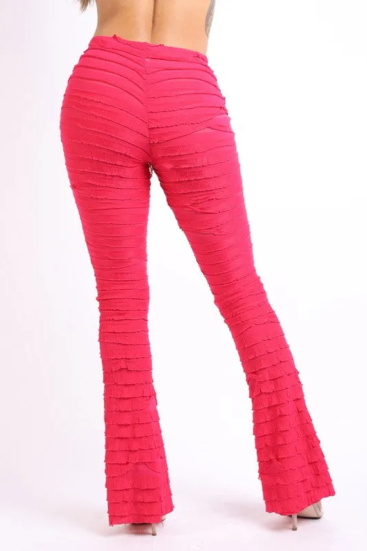 Women's Ruffle textured leggings