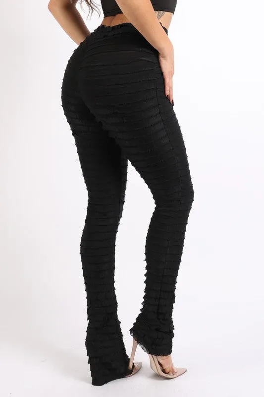 Women's Ruffle textured leggings