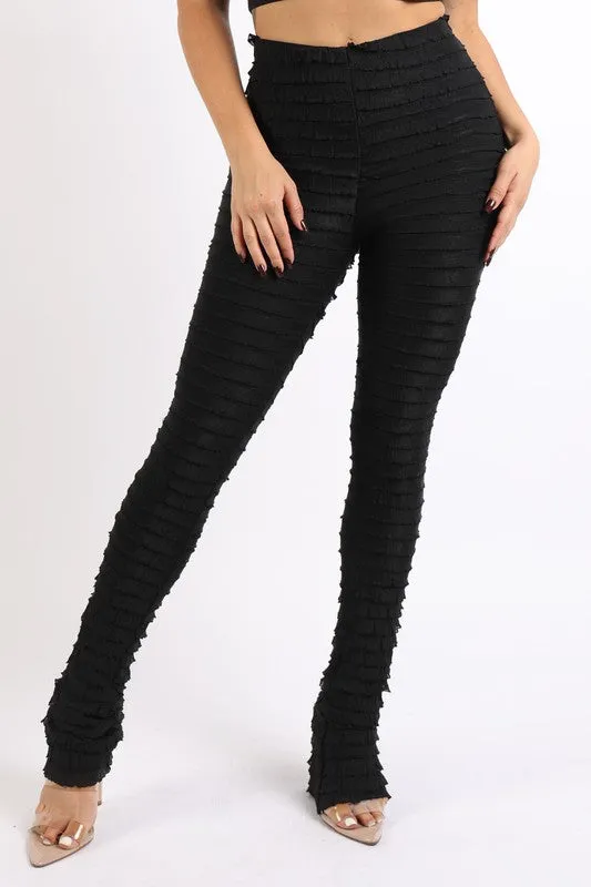 Women's Ruffle textured leggings