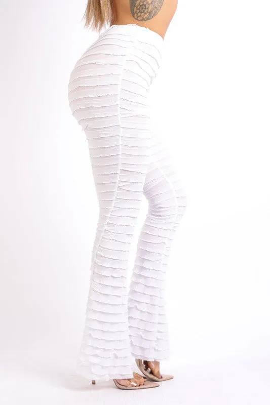 Women's Ruffle textured leggings